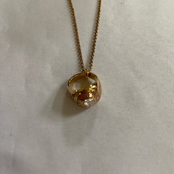 Limited Edition 2010 Juicy Couture Pam & Gela Pink Gold Class Ring Necklace - Picture 7 of 13